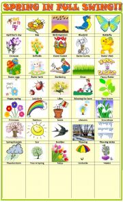 English Worksheet: Spring : pictionary