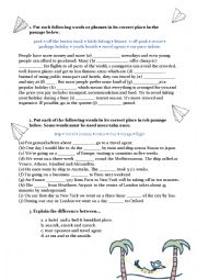 English Worksheet: Travel vocabulary