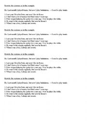 English Worksheet: USED TO (practise)