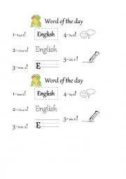 English Worksheet: Word of the day