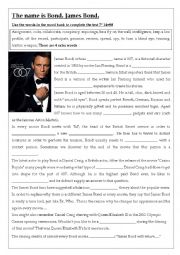 English Worksheet: James Bond 