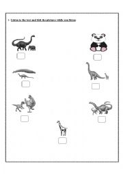 English Worksheet: dinosaurs