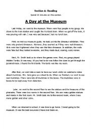 English Worksheet: Sample Test (Grade Four)
