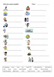 Verb sheet 1