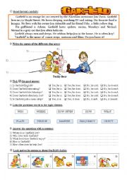 English Worksheet: Garfield - easy reading comprehension