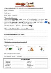 English Worksheet: Video: All about Odie