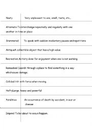 English Worksheet: vocabulary