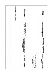 English Worksheet: Gerunds and Infinitives board game