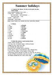 English Worksheet: Summer holidays