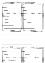 English Worksheet: Parent interview log