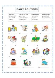 English Worksheet: daily routines