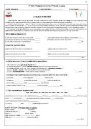 English Worksheet: EXAM FOR HIGH SCHOOLS 1