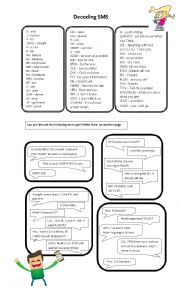 English Worksheet: Decoding SMS