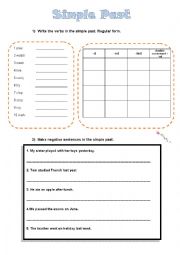 English Worksheet: Exercises: Simple Past