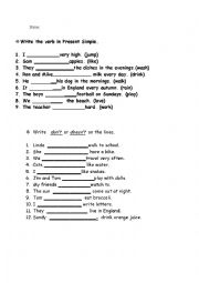 English Worksheet: Present simple