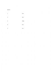 English Worksheet: numbers from 1-5