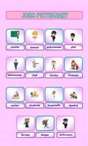 English Worksheet: Jobs Pictionary