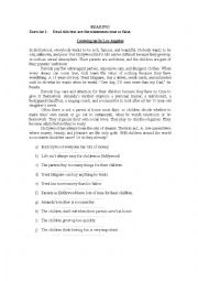 English Worksheet: Reading and comprehension