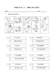 English Worksheet: Singular and plural forms