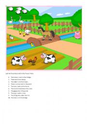 English Worksheet: Prepositions of place and farm animals
