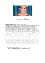 English Worksheet: Princess Diana.