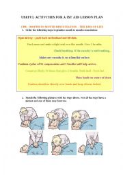 English Worksheet: activities for 1st aid lesson plans