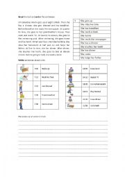 English Worksheet: Reading and writing time and routines