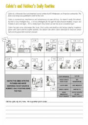 English Worksheet: Calvins and Hobbess routine worksheet