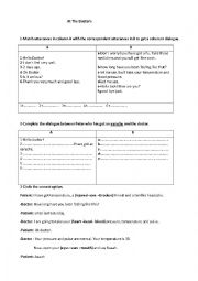 English Worksheet: At The Doctors