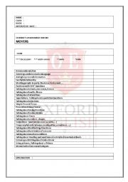 English Worksheet: Assesstment report for MOVERS