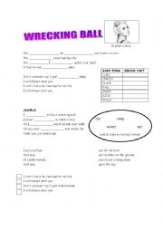 English Worksheet: Wrecking Ball