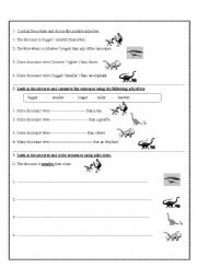 English Worksheet: dinosaurs