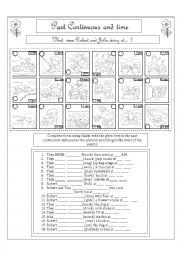 English Worksheet: Past Continuous and Time