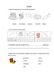 English Worksheet: FOOD