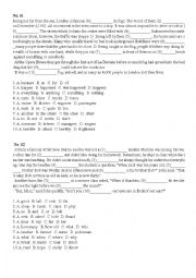 English Worksheet: PET Reading