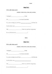 English Worksheet: Cloze sentences