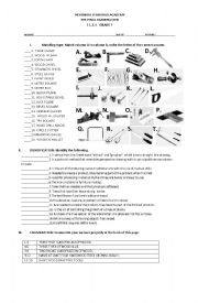 English Worksheet: T.L. E. I woodcraft examination paper