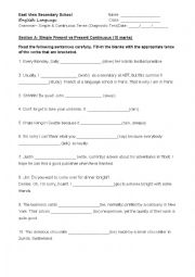 English Worksheet: Present & Past Tense