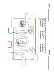 English Worksheet: table setting