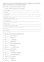 English Worksheet: past tense simple