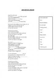 English Worksheet: JUST GIVE ME A REASON SONG