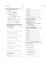 English Worksheet: Elementary A face to face quiz units 1-2