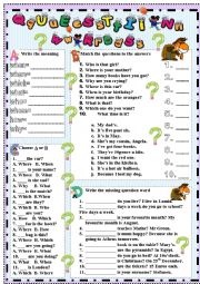 English Worksheet: Question words