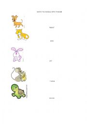 English Worksheet: Match the opposite animals