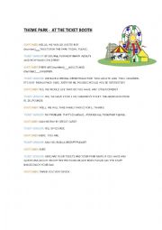 English Worksheet: THEME PARK / AT THE TICKET BOOTH (ROLEPLAY)