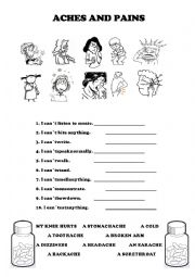 English Worksheet: aches and pains