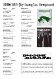 English Worksheet: Imagine dragons - demons