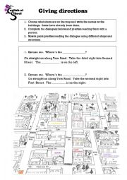 English Worksheet: Giving directions