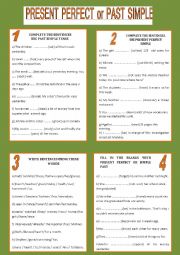 English Worksheet: present perfect versus past simple