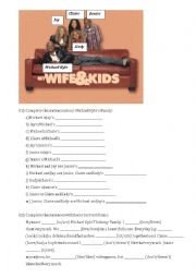 English Worksheet: My wife and kids (family vocab./simple present)